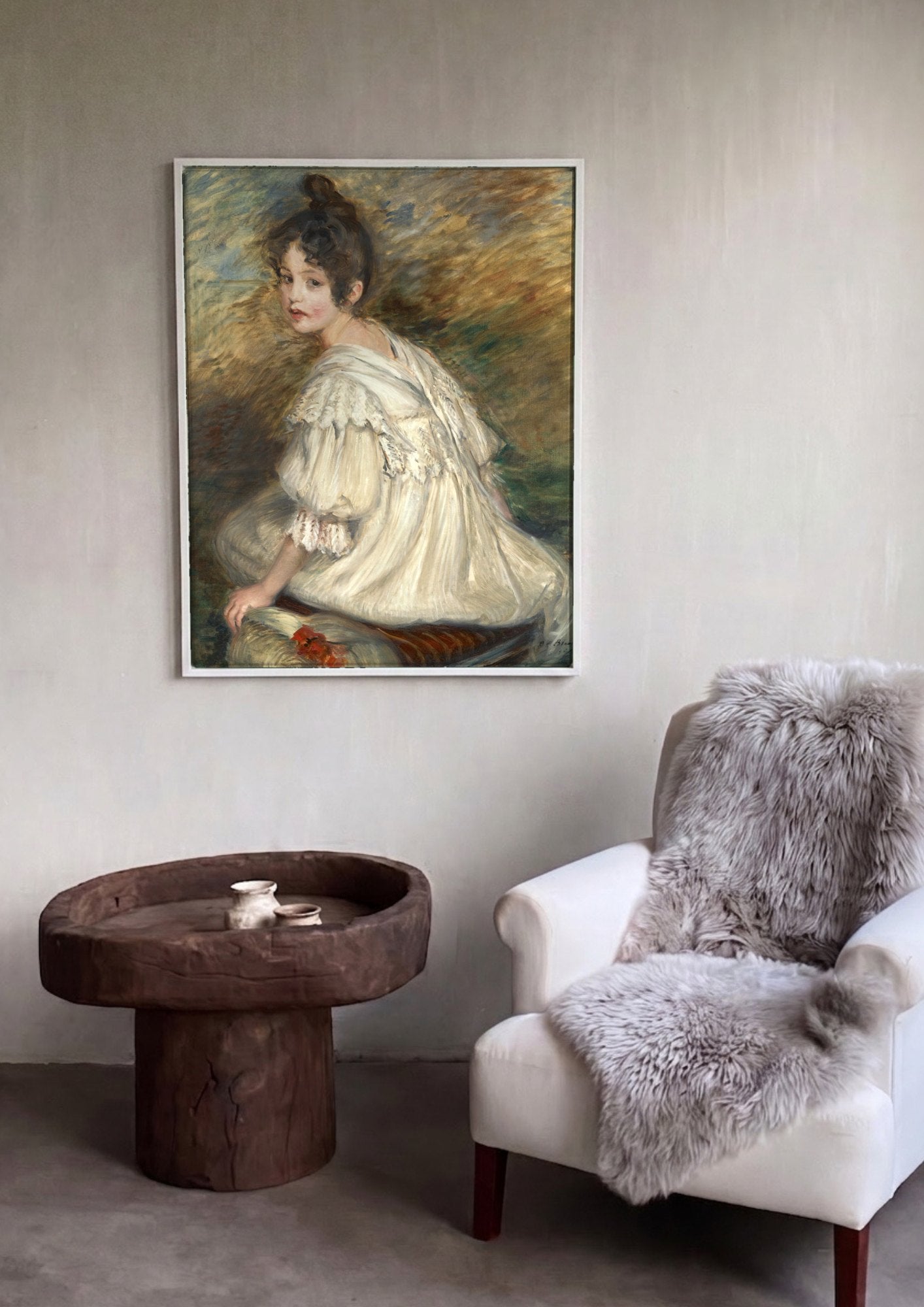 Quadro Decorativo A Jovem de Branco – Jacques Émile Blanche | quadro emoldurado na parede