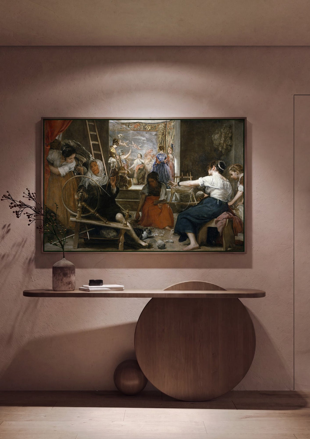 Quadro Decorativo As Fiandeiras - Velázquez em ambiente decorado