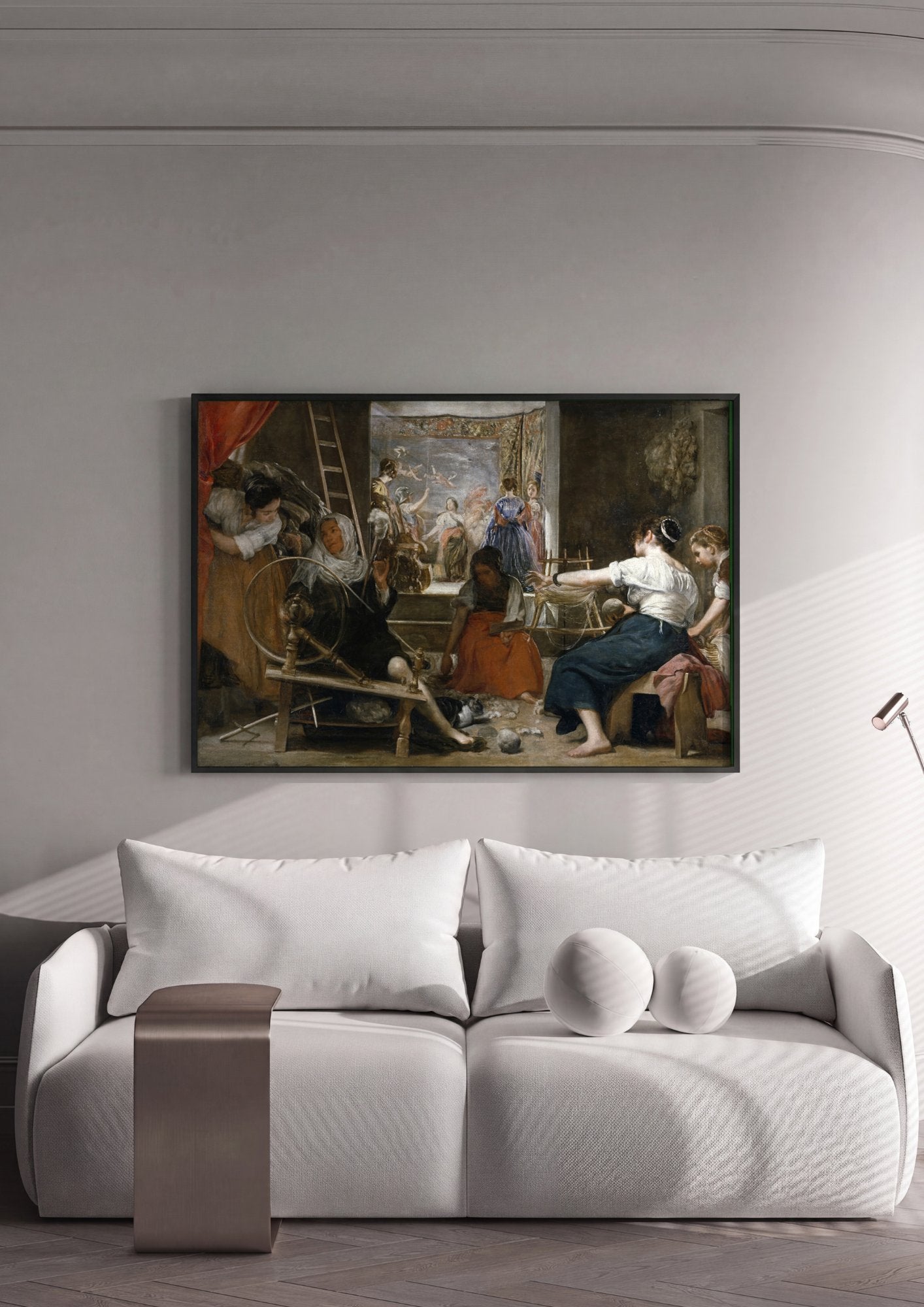 Quadro Decorativo As Fiandeiras - Velázquez em ambiente decorado