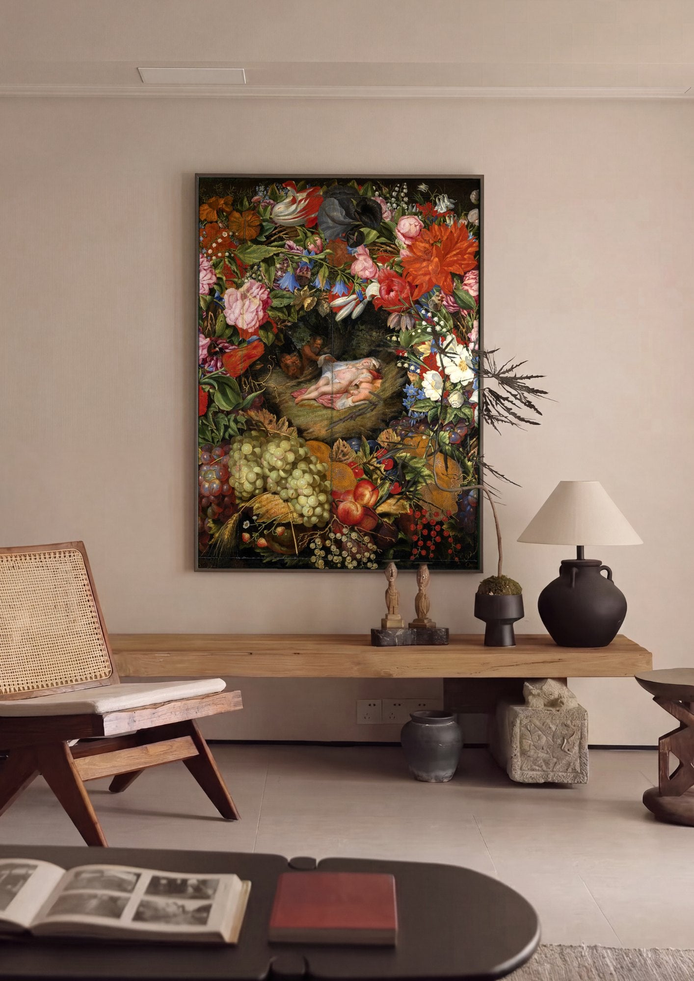 Quadro Decorativo A Grinalda de Frutas - Rubens | quadro emoldurado na parede
