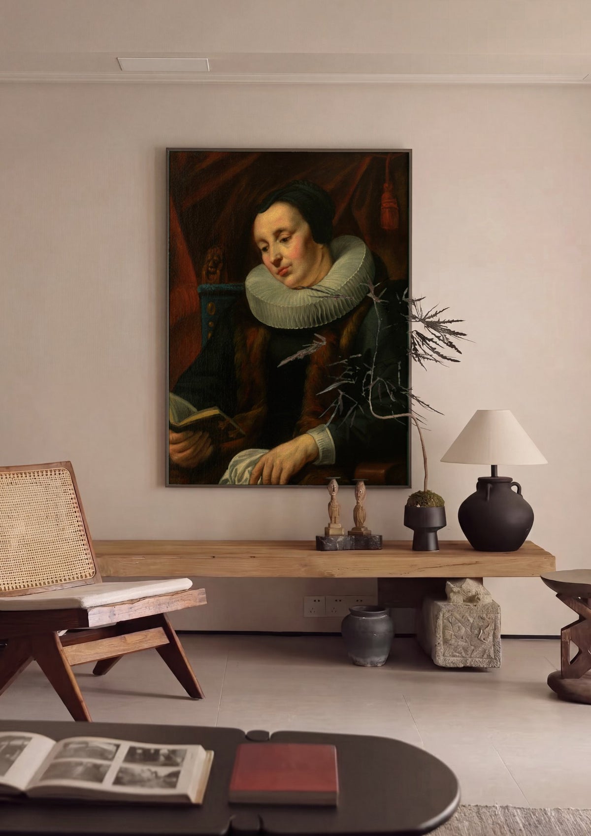 Quadro Decorativo Mulher Lendo - Jacob Jordaens | quadro emoldurado na parede