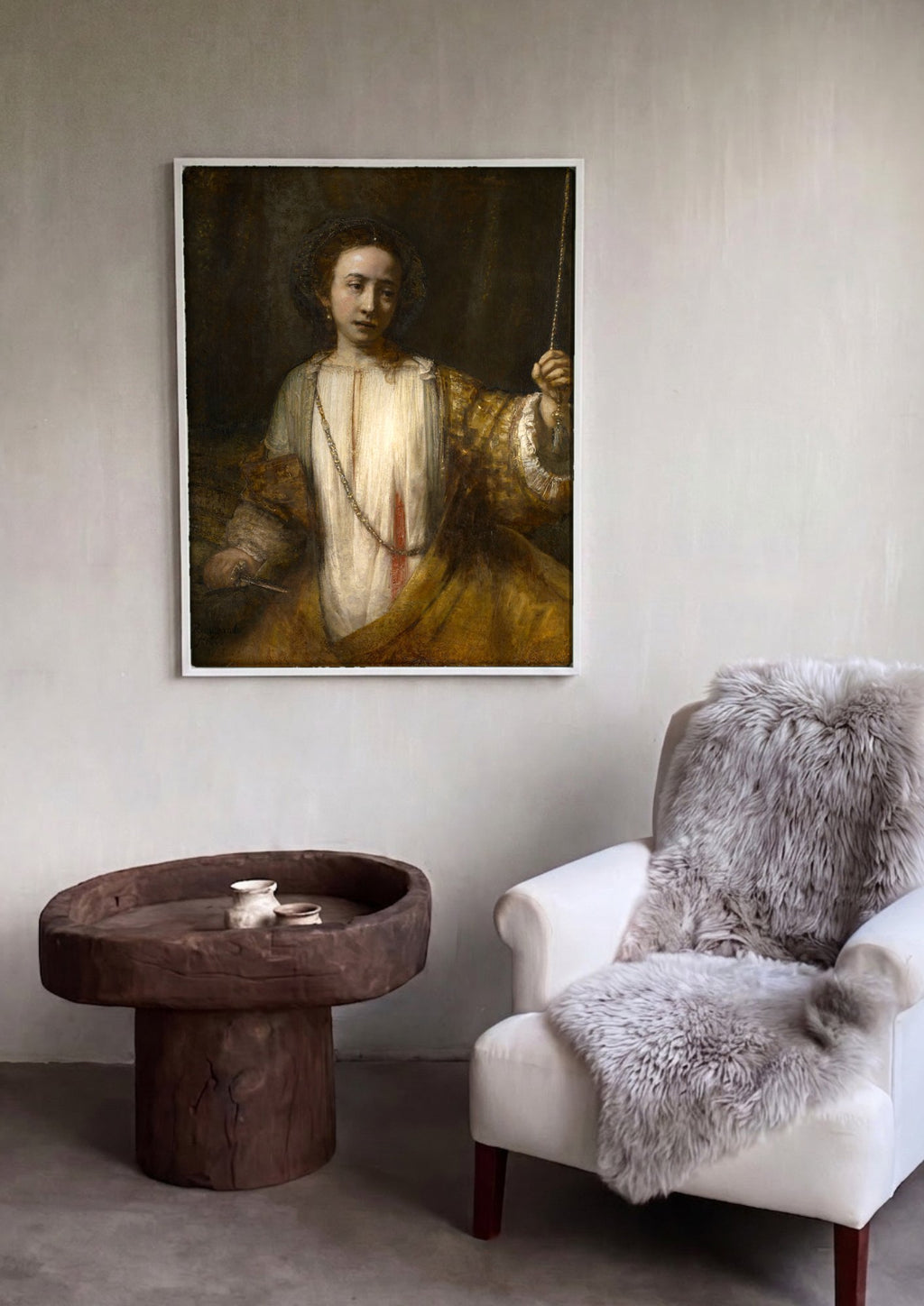 Quadro Decorativo 'Artemísia' ou 'Minerva' - Rembrandt | quadro emoldurado na parede