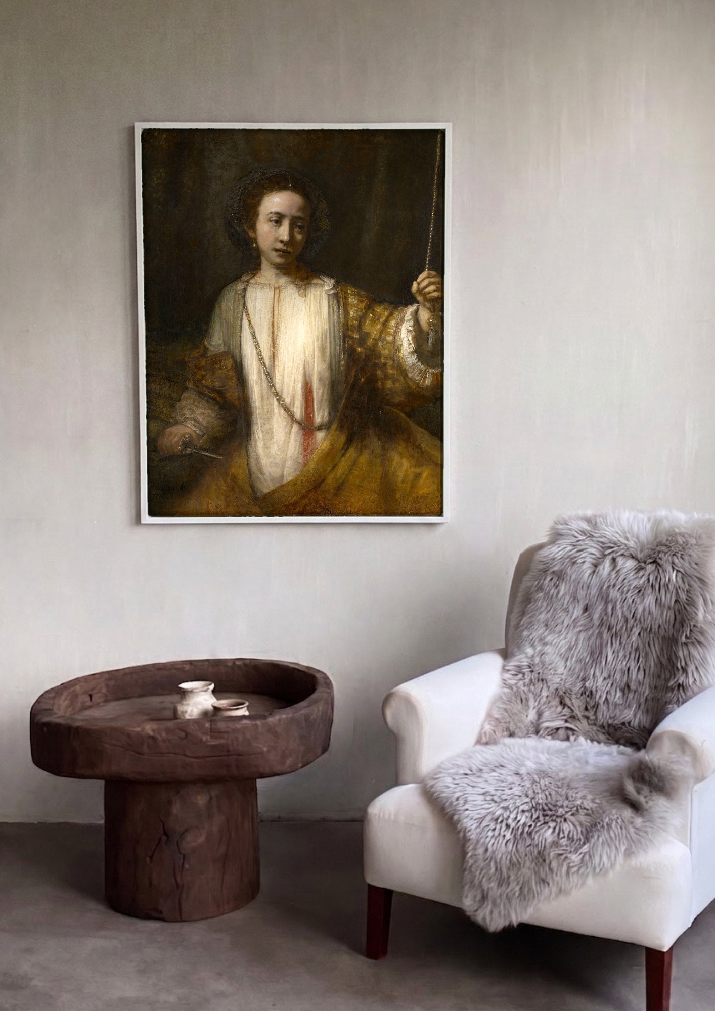 Quadro Decorativo 'Artemísia' ou 'Minerva' - Rembrandt | quadro emoldurado na parede