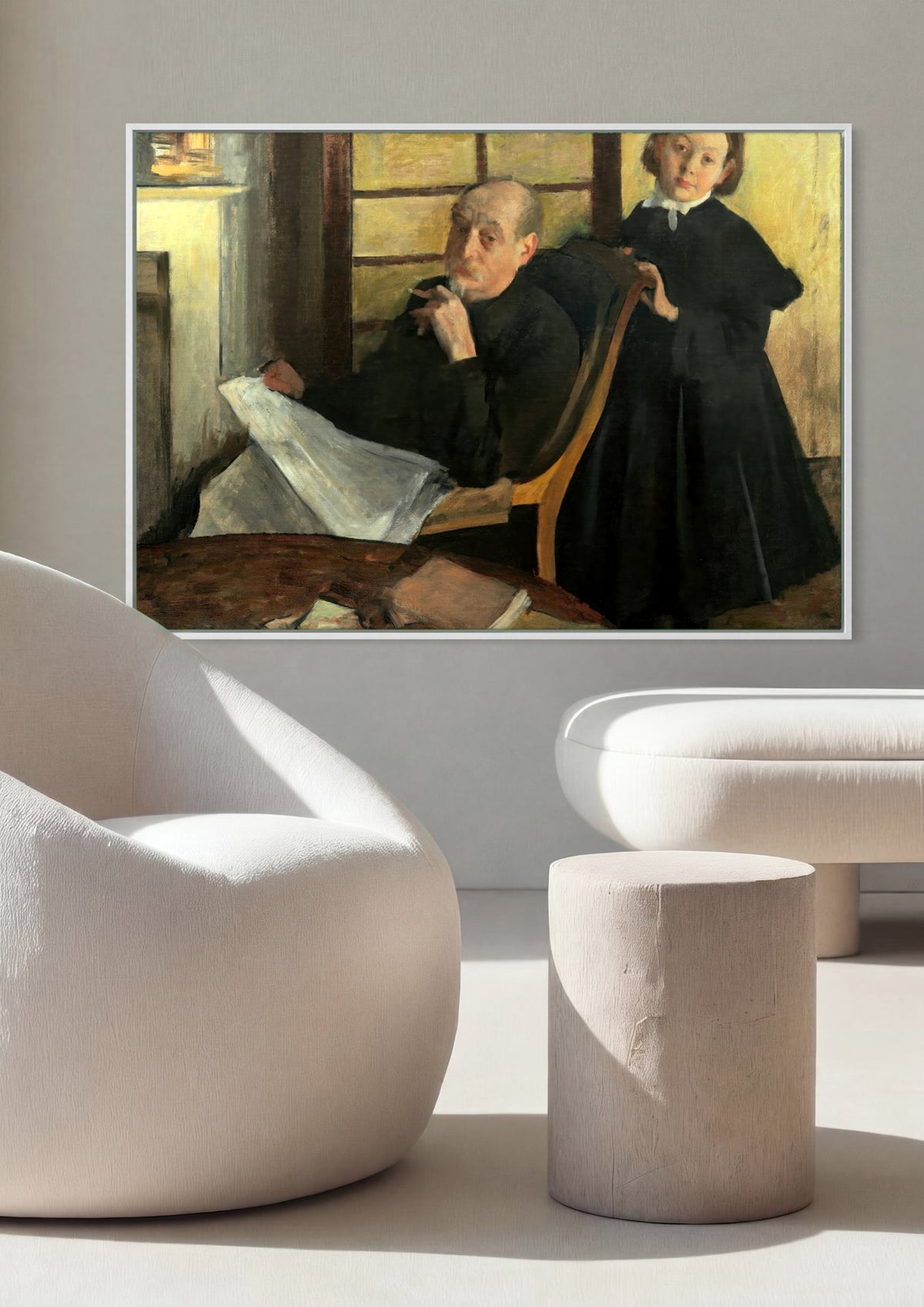 Quadro Decorativo O Pai do Artista - Edgar Degas | quadro emoldurado na parede