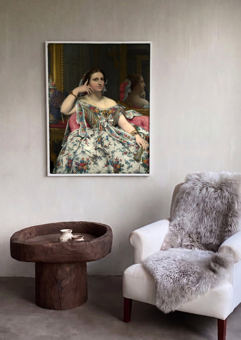 Quadro Decorativo Madame Moitessier - Ingres | quadro emoldurado na parede