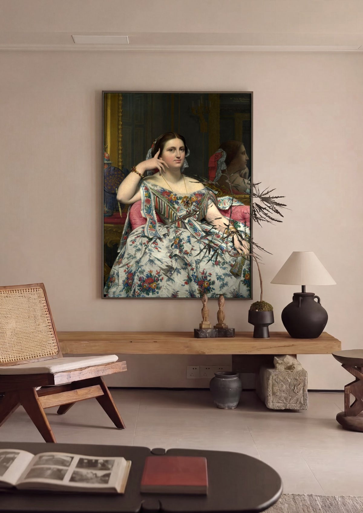 Quadro Decorativo Madame Moitessier - Ingres | quadro emoldurado na parede