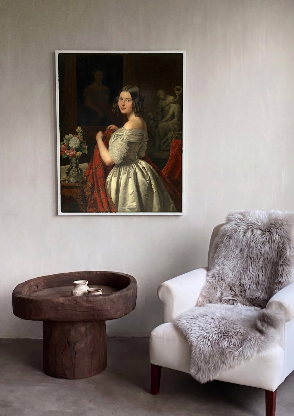 Quadro Decorativo A Jovem Costureira - Ferdinand Georg Waldmüller | quadro emoldurado na parede