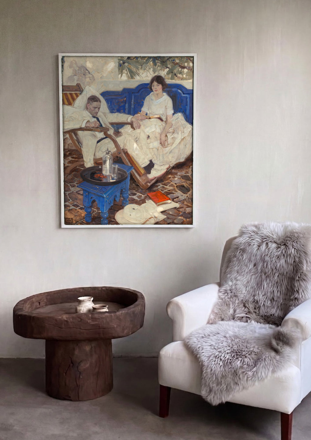 Quadro Decorativo 'The Blue Sofa' - Dean Cornwell | quadro emoldurado na parede
