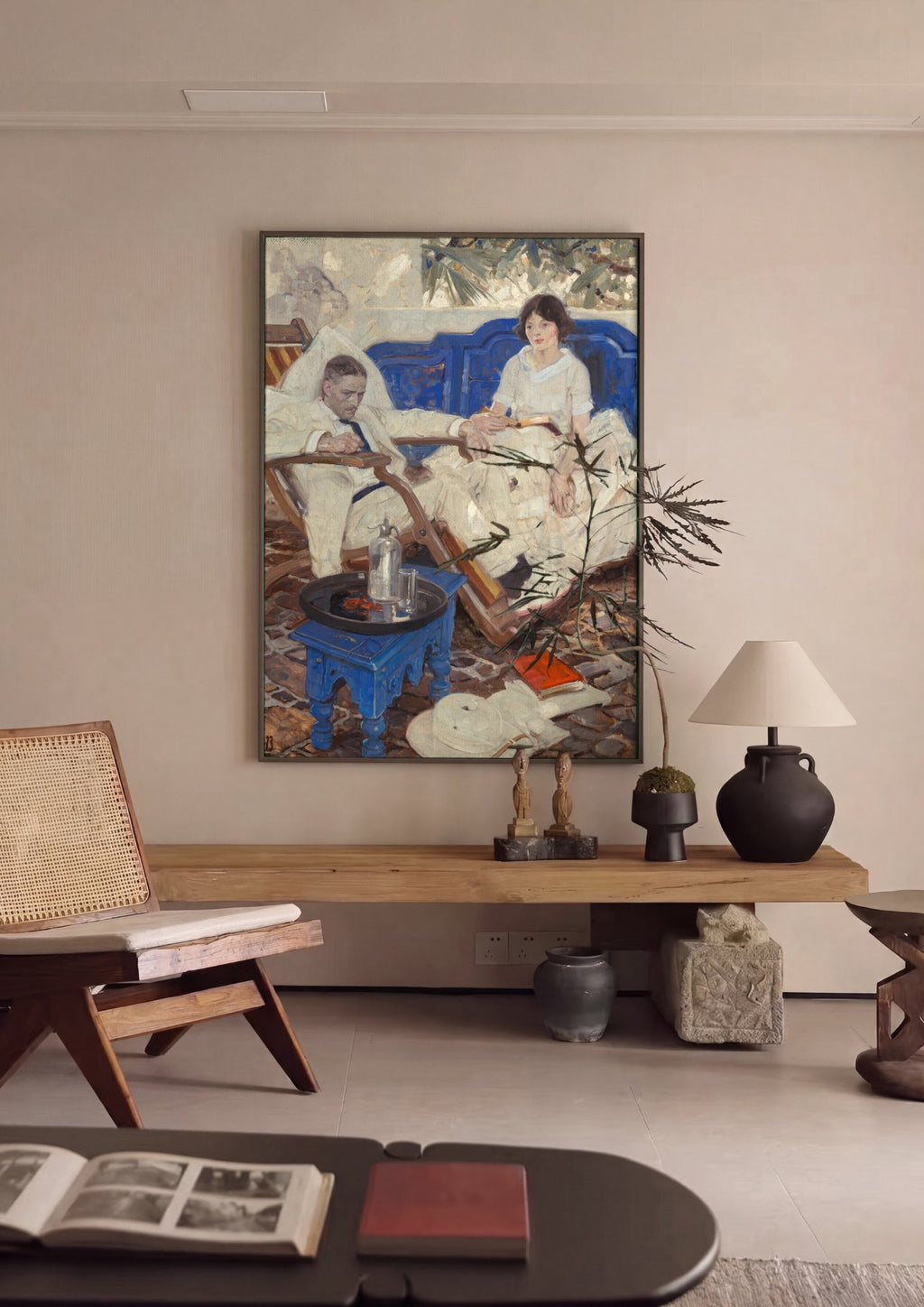 Quadro Decorativo 'The Blue Sofa' - Dean Cornwell | quadro emoldurado na parede
