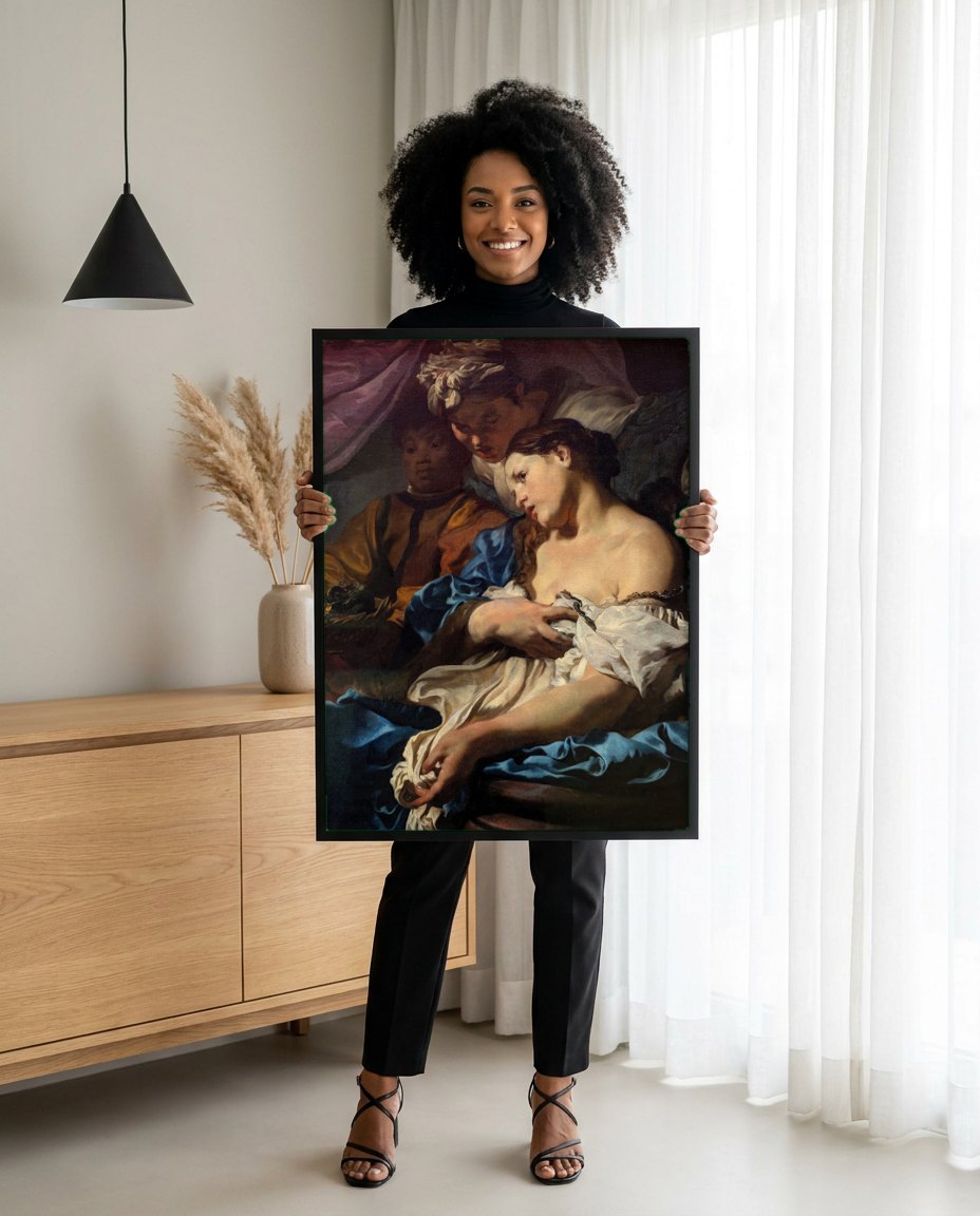 Quadro Decorativo Apolo e Dafne - Gian Lorenzo Bernini | modelo apresentando o quadro emoldurado