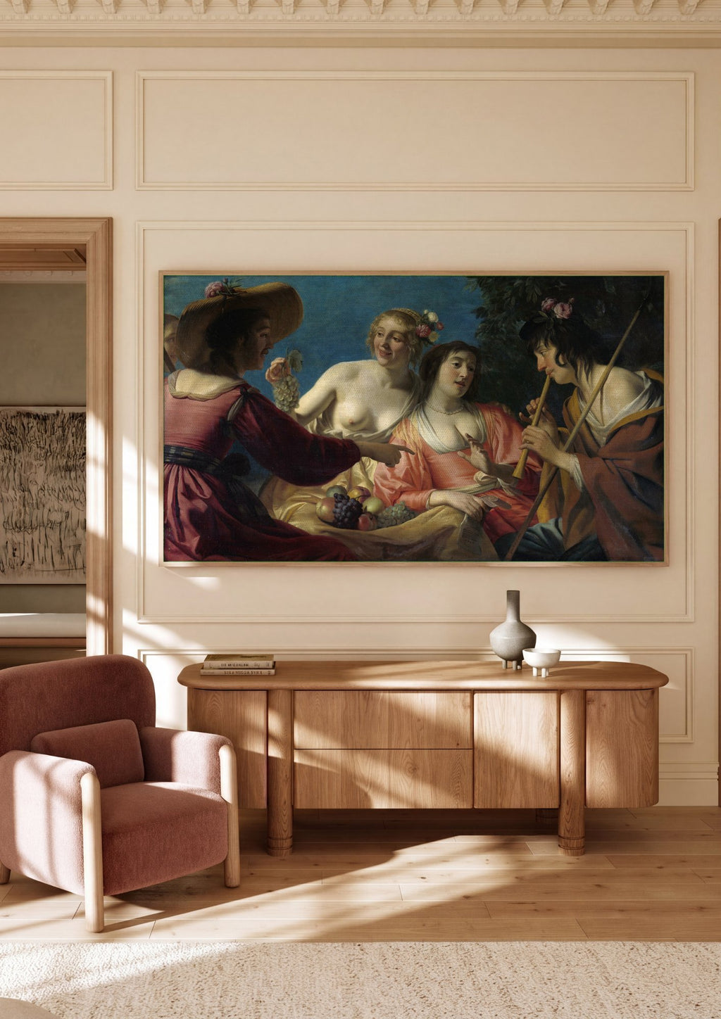Quadro Decorativo Concerto Campestre - Gerard van Honthorst | quadro emoldurado na parede