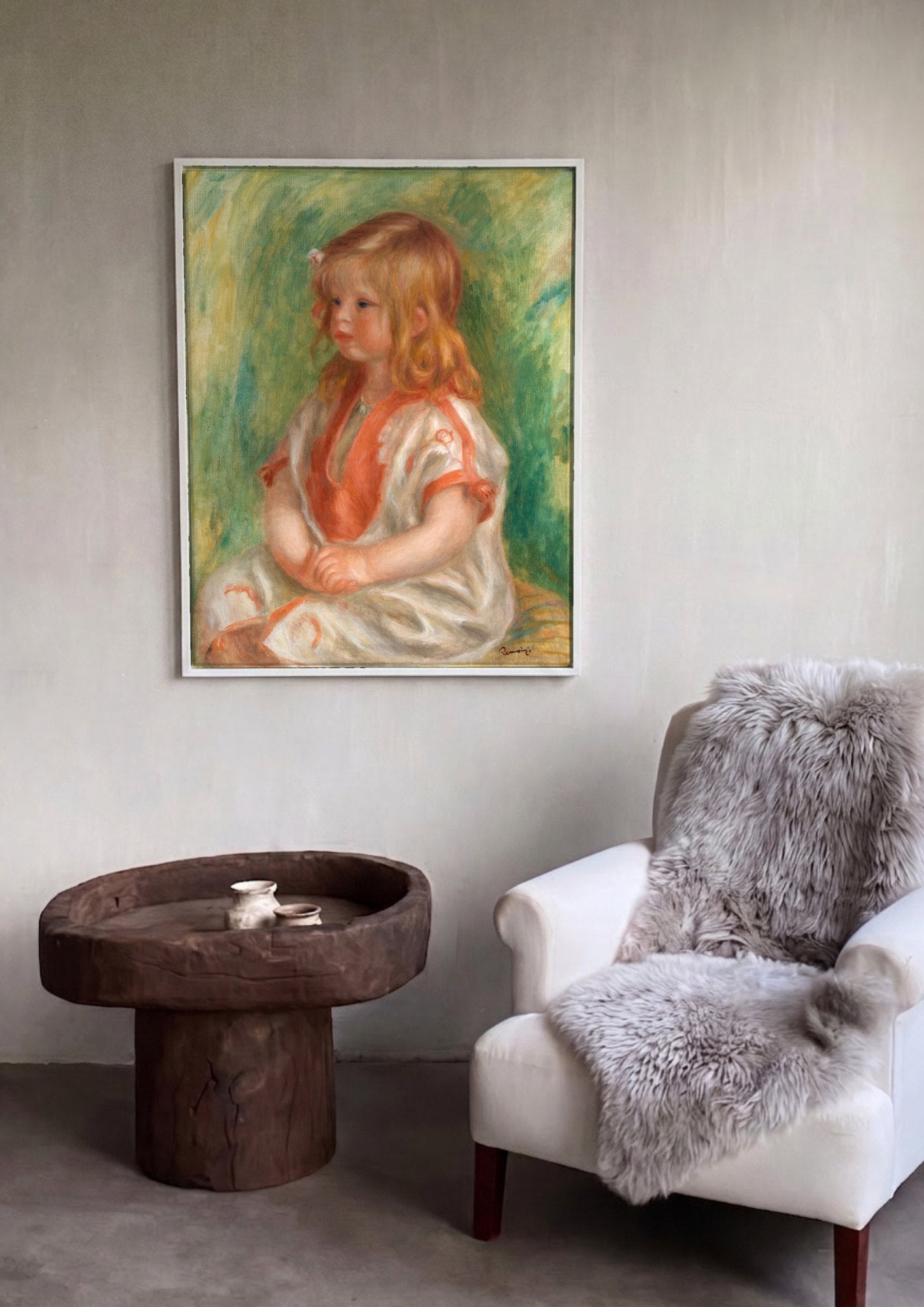 Quadro Decorativo Criança Ruiva - Renoir | quadro emoldurado na parede