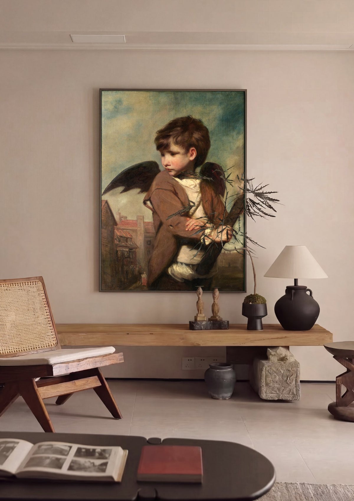 Quadro Decorativo 'Cupido como Acendedor' - Sir Joshua Reynolds | quadro emoldurado na parede