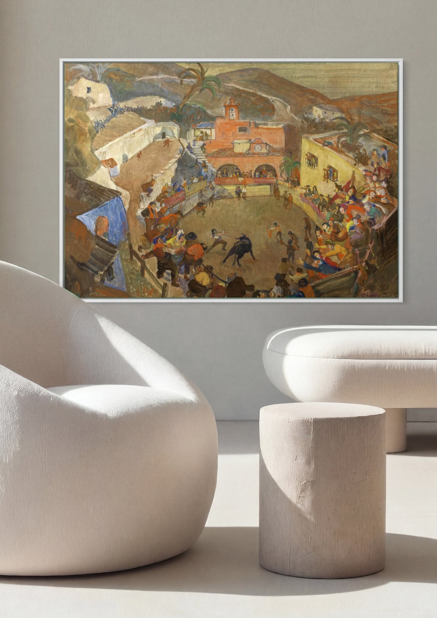 Quadro Decorativo Tourada em Mijas - Oskar Laske | quadro emoldurado na parede