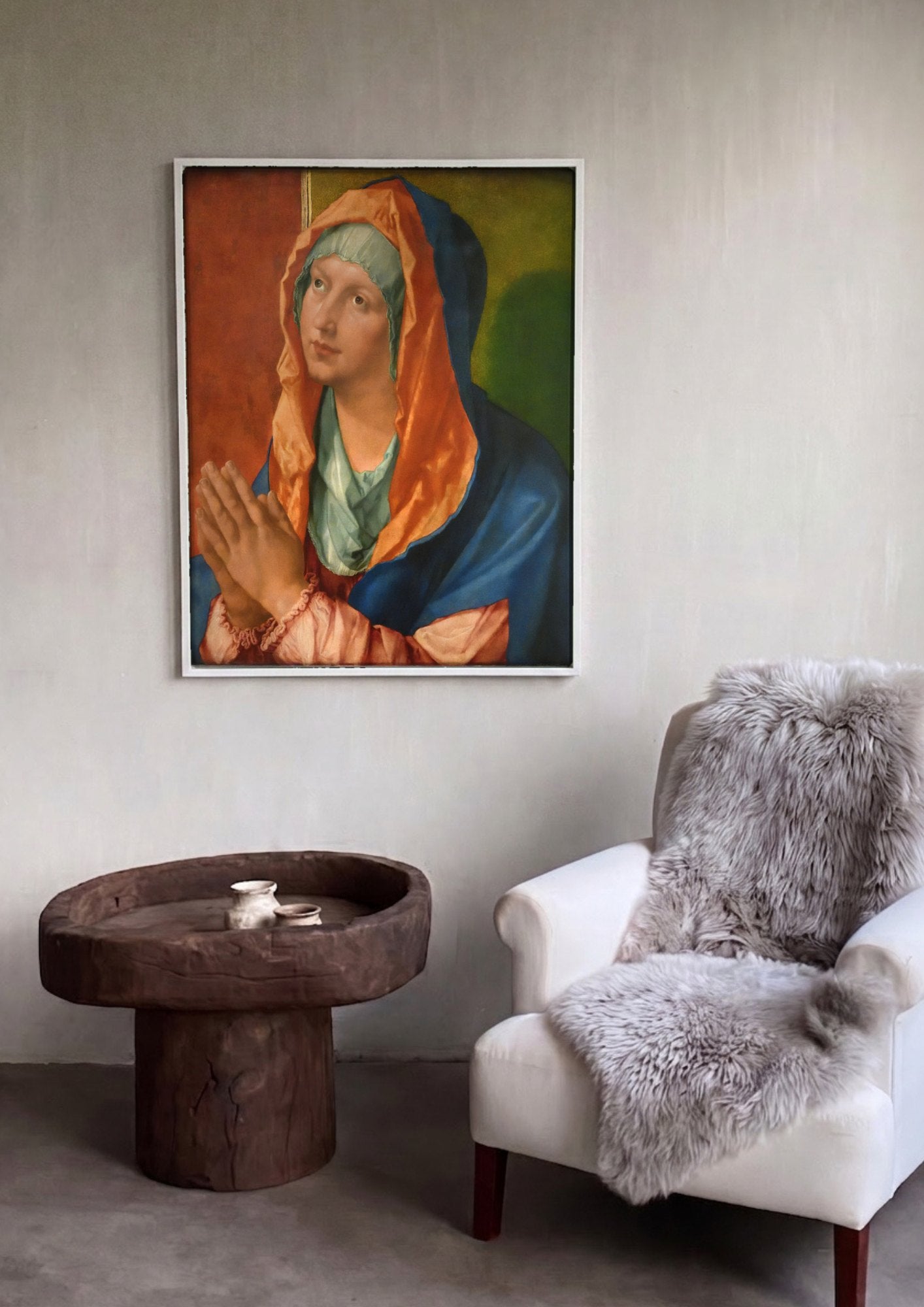 Quadro Decorativo A Virgem Orando - Dürer | quadro emoldurado na parede