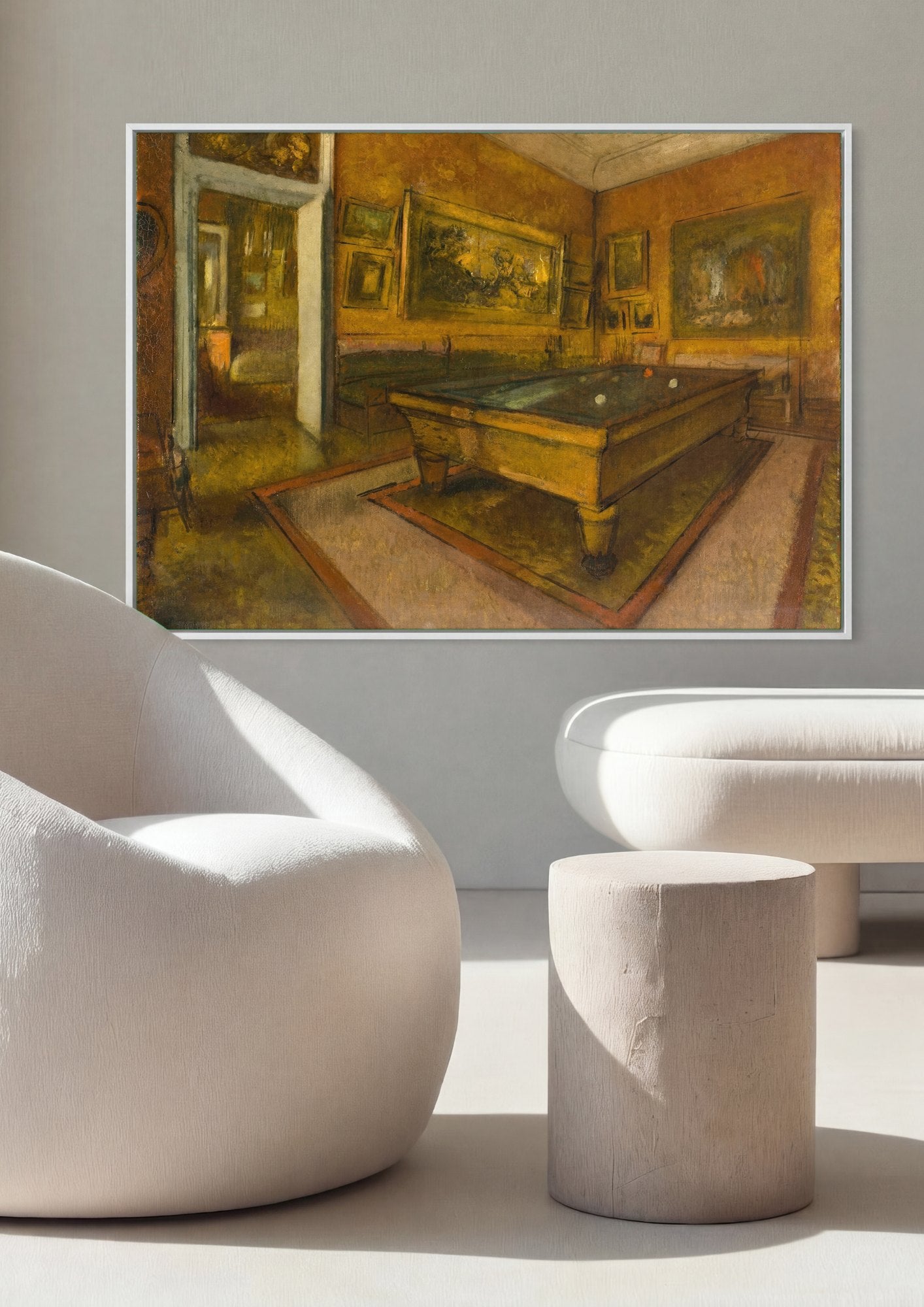 Quadro Decorativo A Sala de Bilhar - Edgar Degas | quadro emoldurado na parede