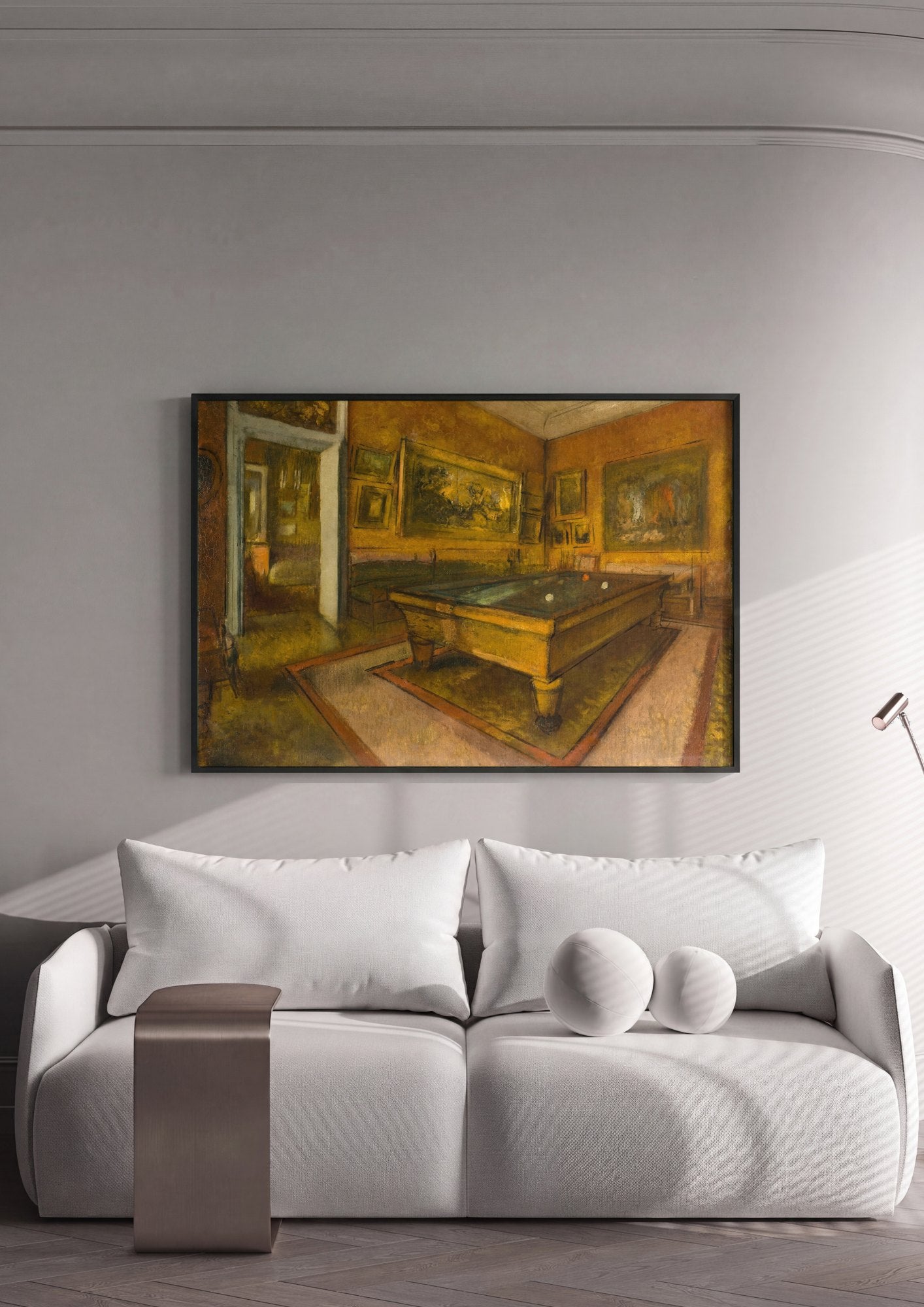 Quadro Decorativo A Sala de Bilhar - Edgar Degas | quadro emoldurado na parede