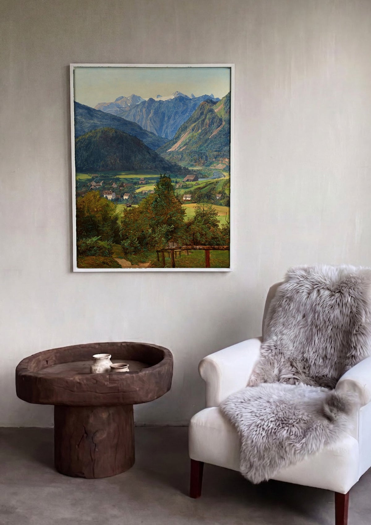 Quadro Decorativo Vale Alpino - Waldmüller | quadro emoldurado na parede