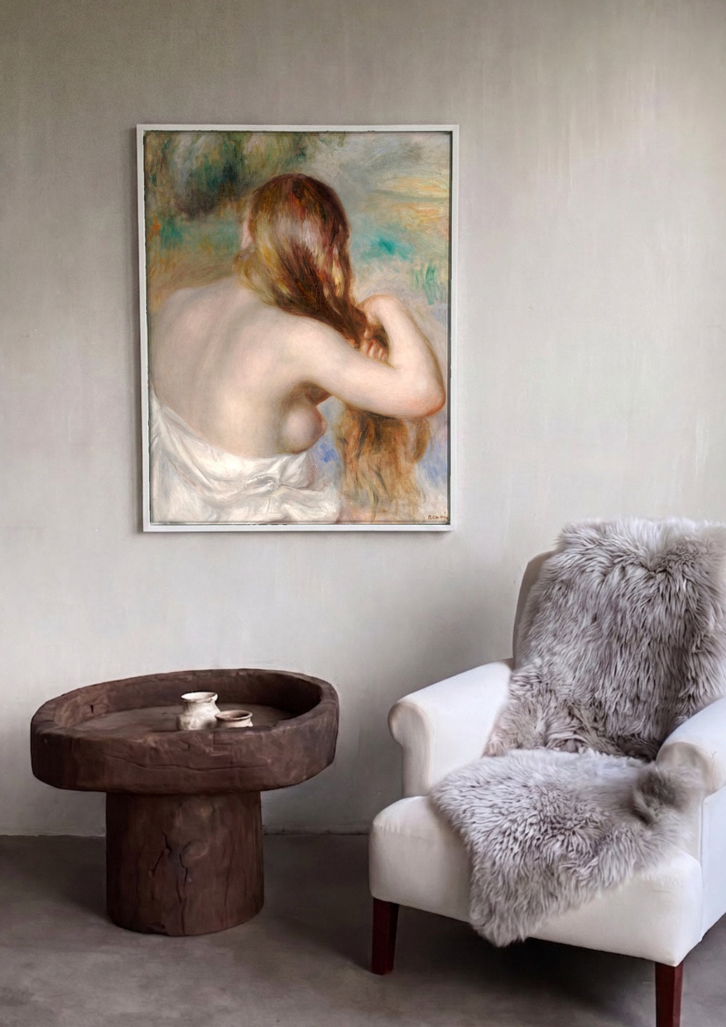 Quadro Decorativo A Penteadeira - Renoir | quadro emoldurado na parede