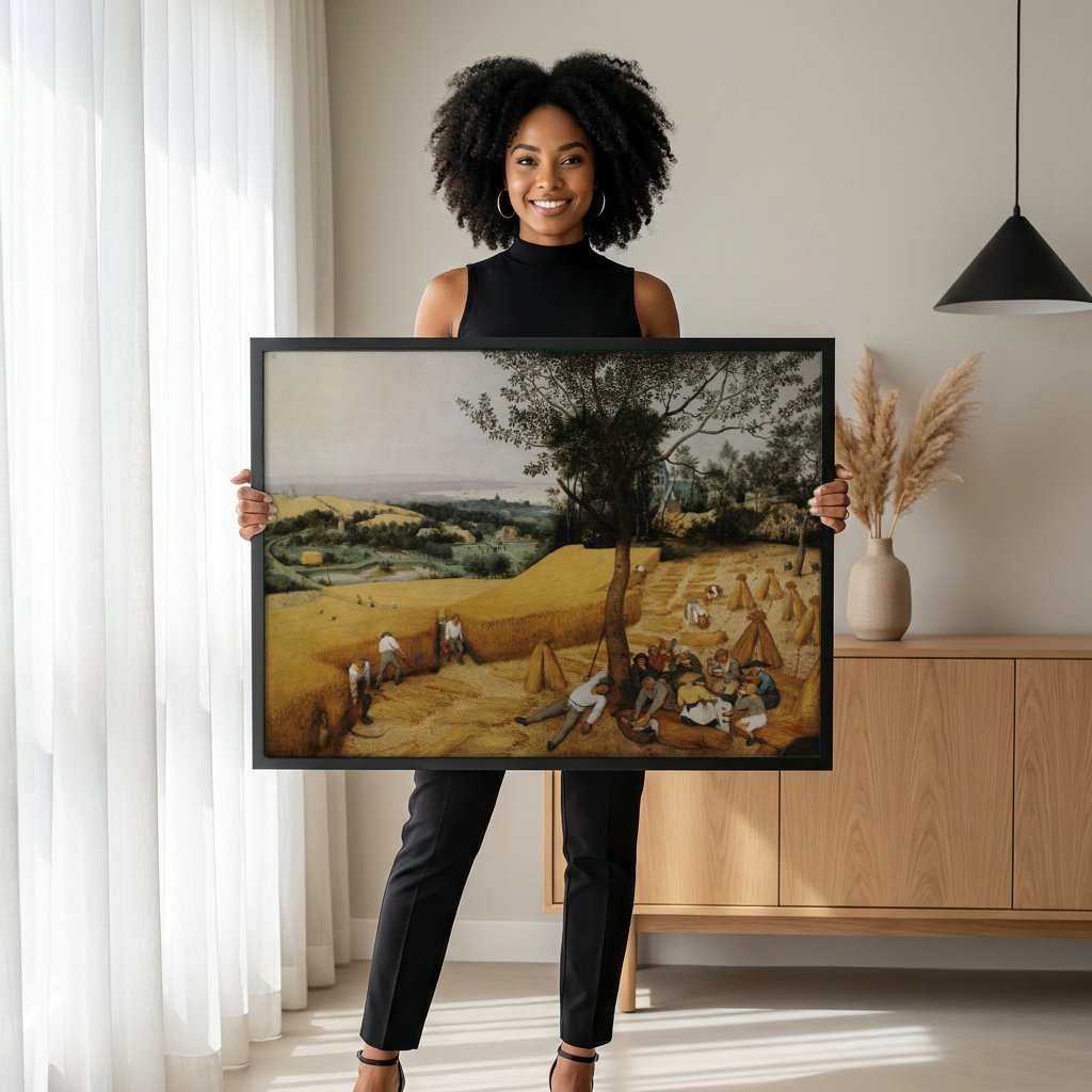 Quadro Decorativo Os Ceifadores - Pieter Bruegel, o Velho com modelo em ambiente