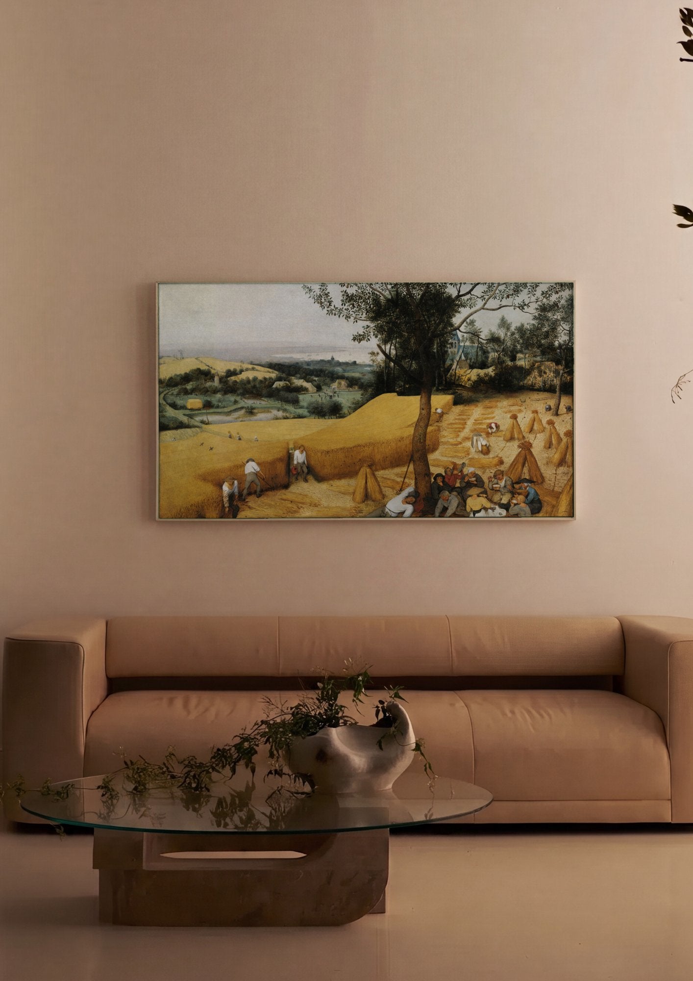 Quadro Decorativo Os Ceifadores - Pieter Bruegel, o Velho em ambiente decorado