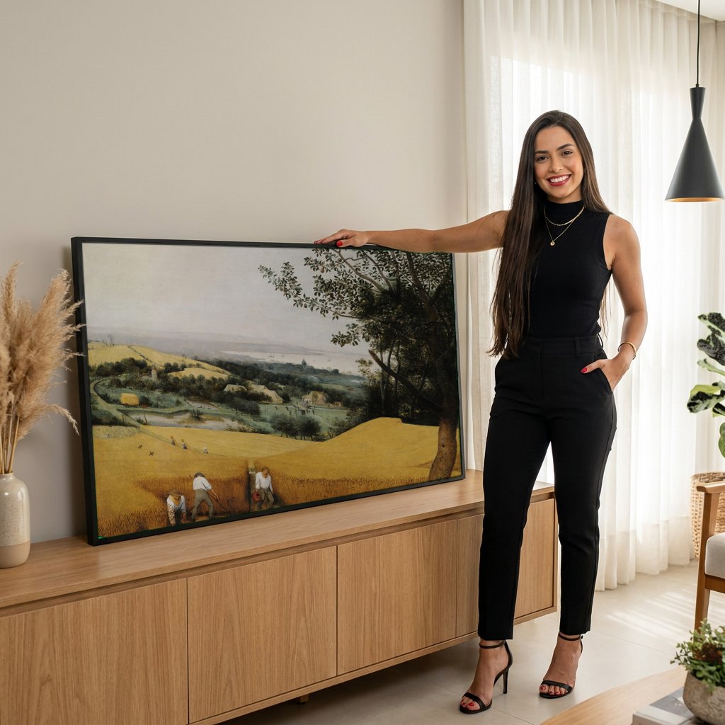 Quadro Decorativo Os Ceifadores - Pieter Bruegel, o Velho com modelo em ambiente