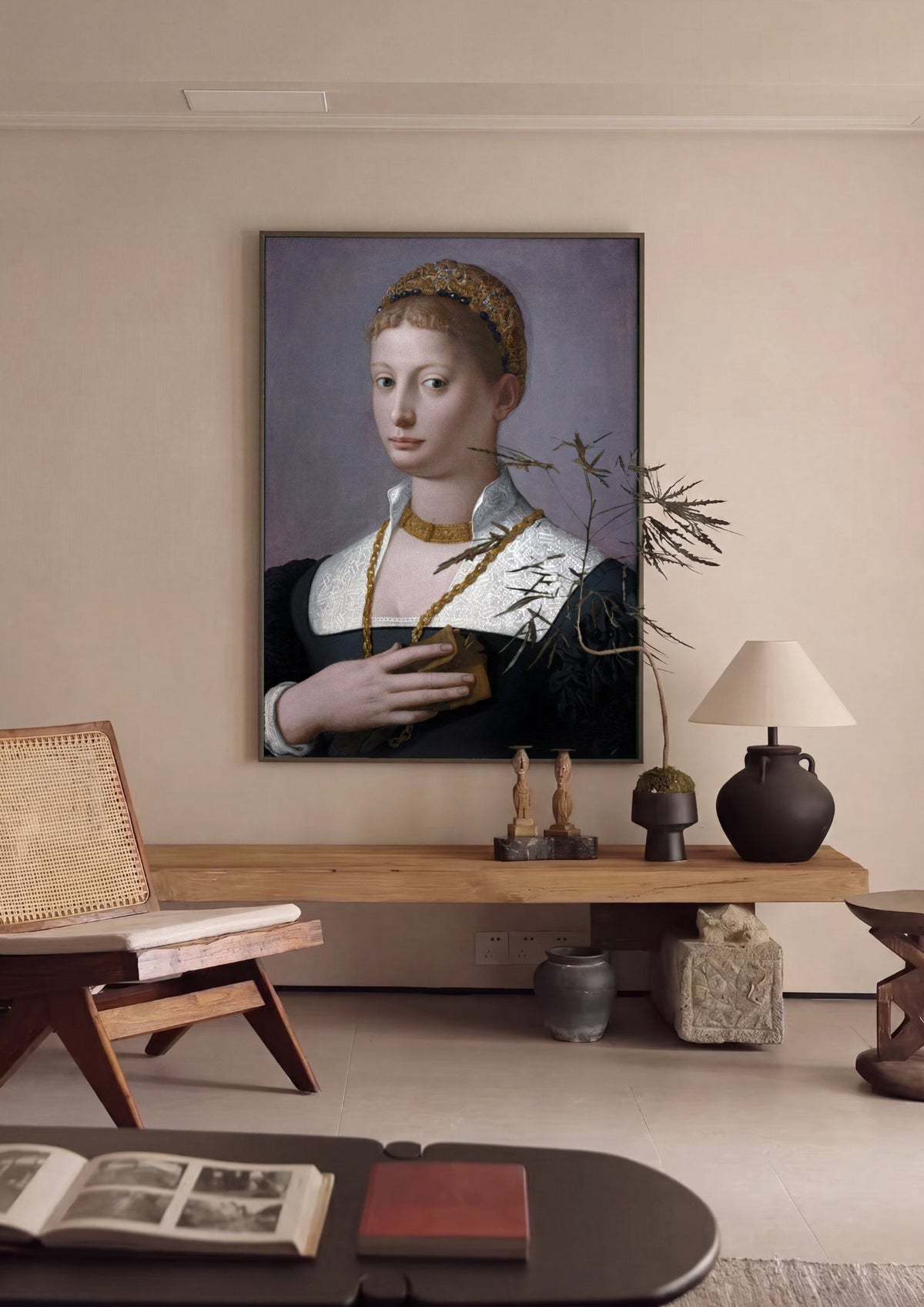 Quadro Decorativo Retrato de uma Dama - Bronzino | quadro emoldurado na parede