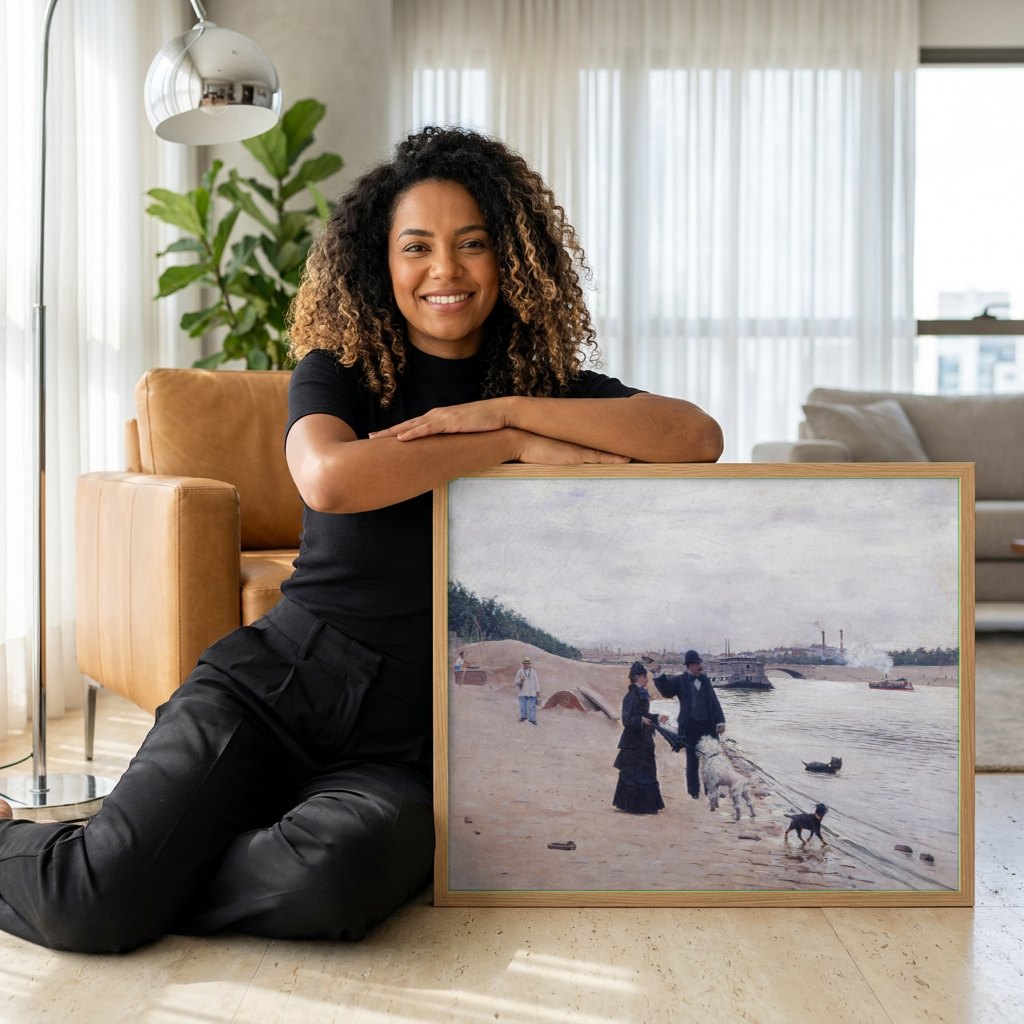 Quadro Decorativo Cenas Urbanas - Jean Béraud | modelo apresentando o quadro emoldurado
