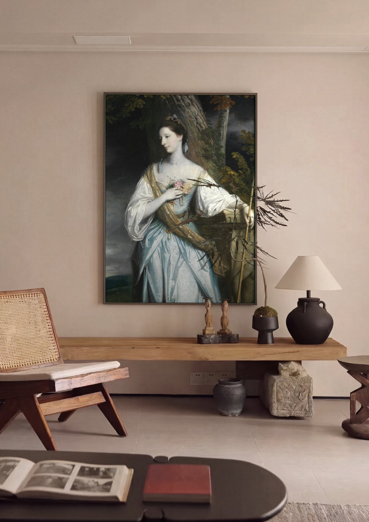 Quadro Decorativo Senhora com Cajado - Sir Joshua Reynolds | quadro emoldurado na parede