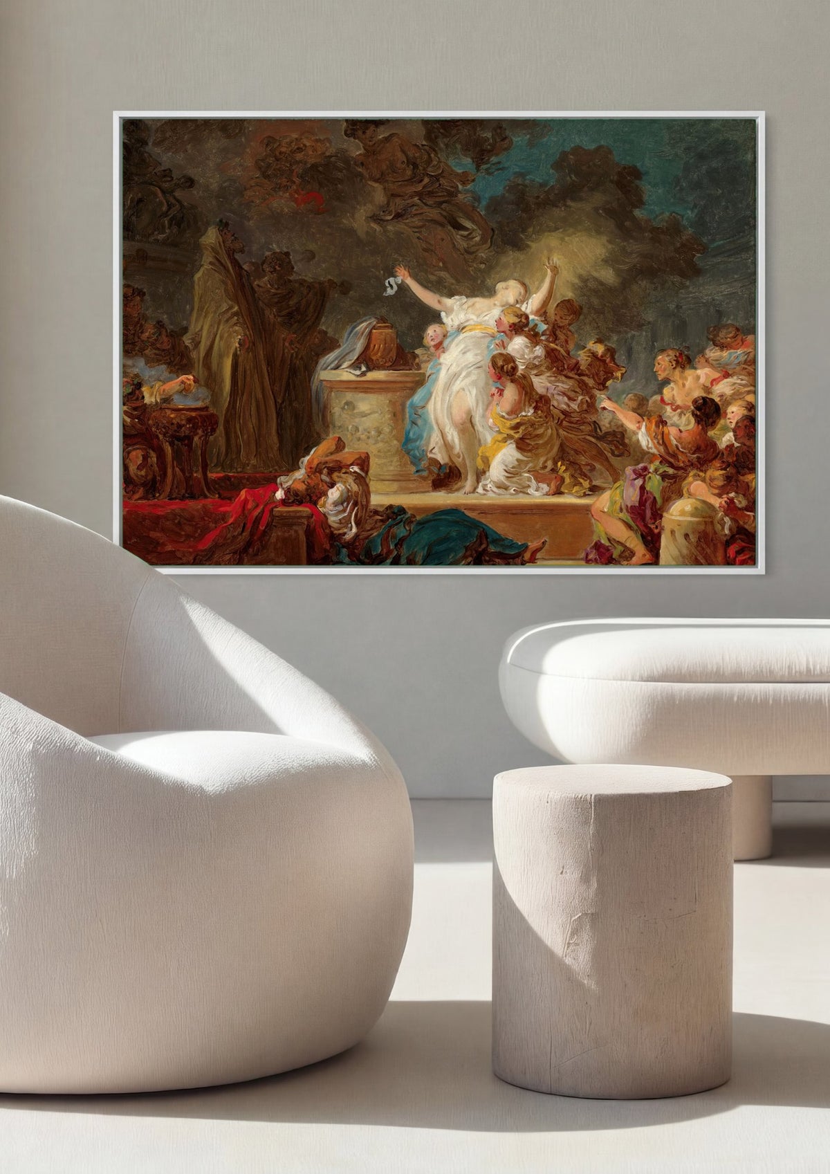 Quadro Decorativo O Sacrifício de Calirroe - Jean Honoré Fragonard | quadro emoldurado na parede