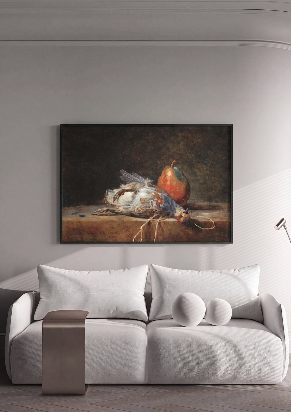 Quadro Decorativo Natureza-Morta com Perdiz e Pera - Chardin | quadro emoldurado na parede