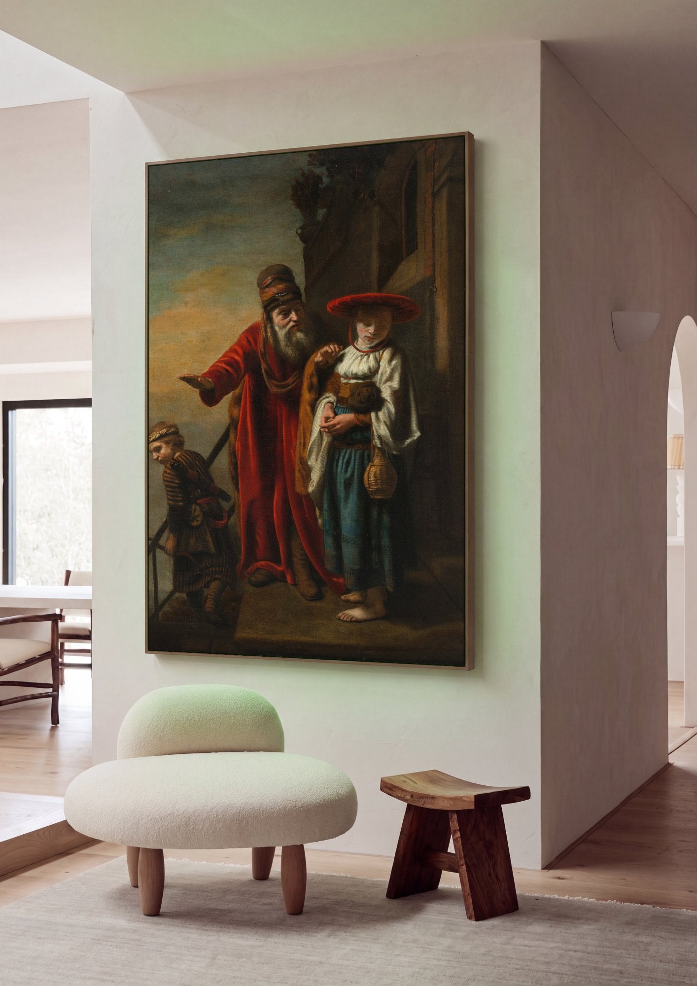 Quadro Decorativo A Expulsão de Hagar e Ismael - Nicolaes Maes em ambiente decorado