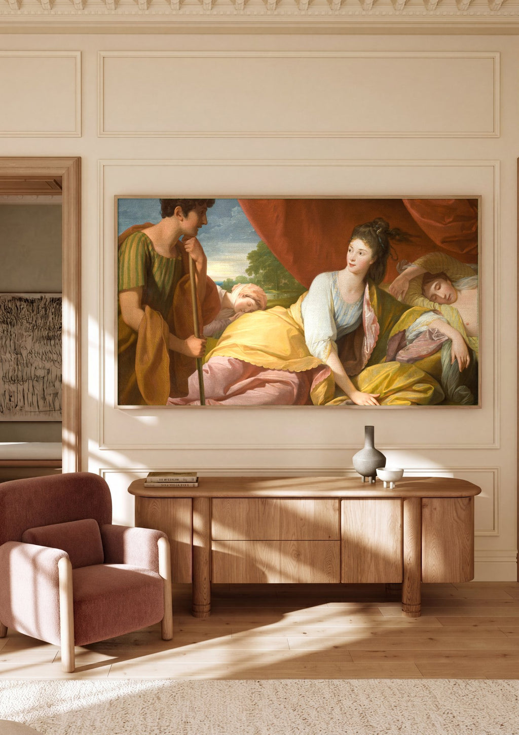 Quadro Decorativo A Expulsão de Hagar e Ismael - Benjamin West em ambiente decorado