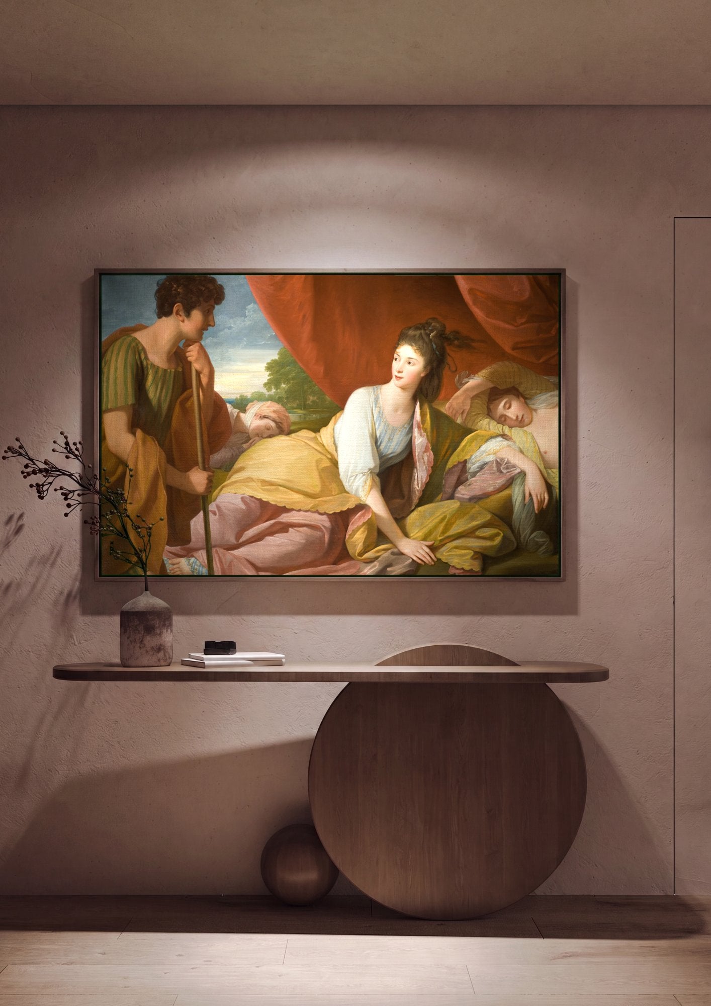 Quadro Decorativo A Expulsão de Hagar e Ismael - Benjamin West em ambiente decorado