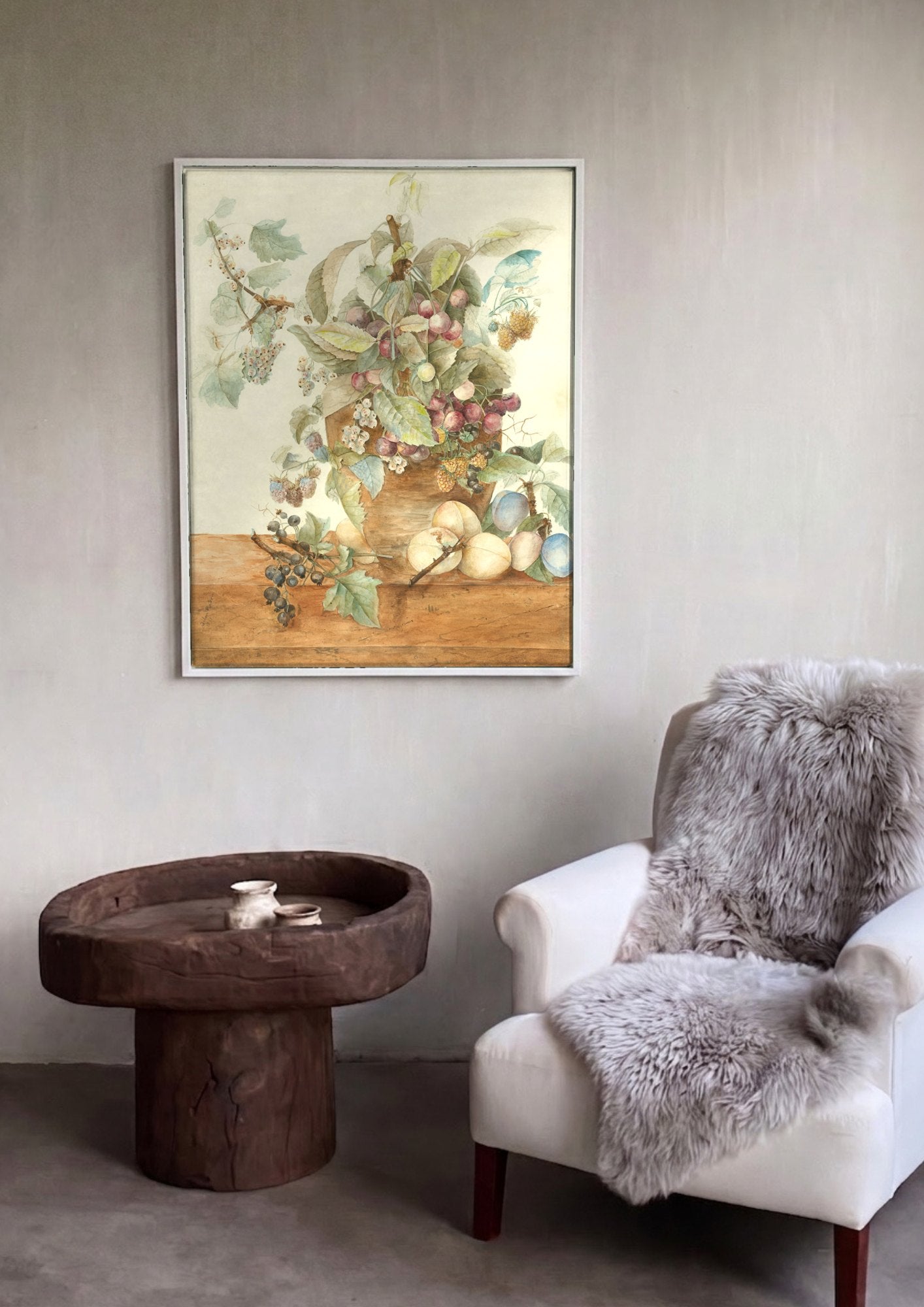 Quadro Decorativo Cesta de Frutas e Flores - Odilon Redon | quadro emoldurado na parede