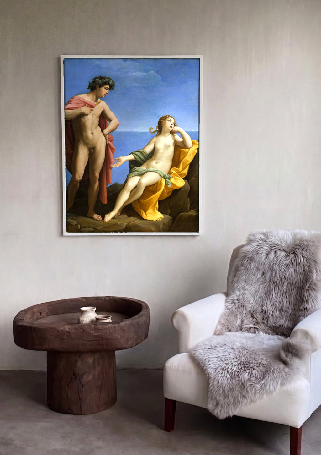 Quadro Decorativo Baco e Ariadne - Guido Reni | quadro emoldurado na parede