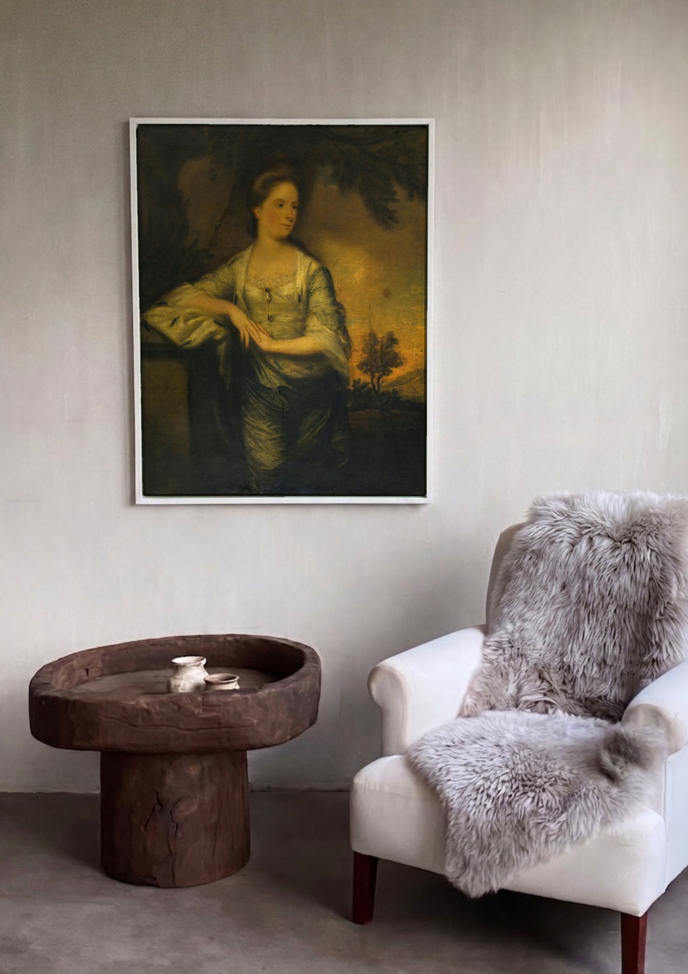 Quadro Decorativo Retrato Feminino - Sir Joshua Reynolds em ambiente decorado