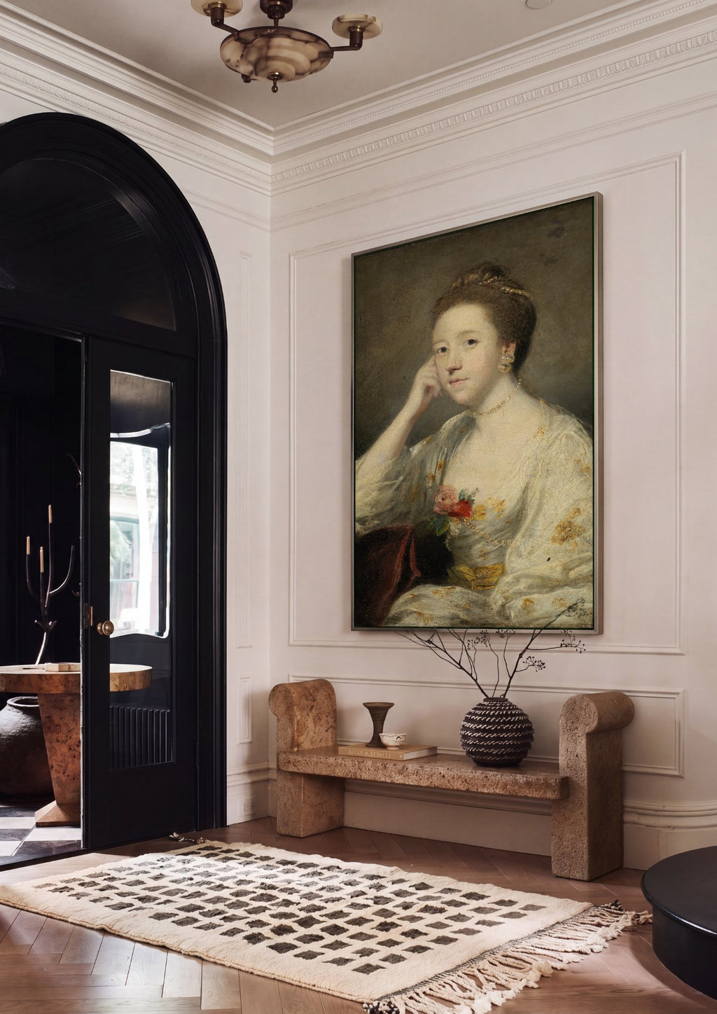 Quadro Decorativo Retrato Feminino - Sir Joshua Reynolds em ambiente decorado