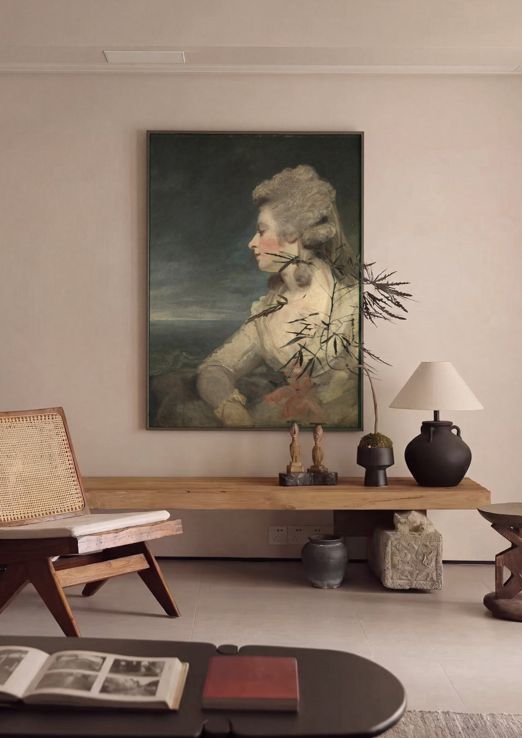 Quadro Decorativo Retrato Feminino - Sir Joshua Reynolds em ambiente decorado