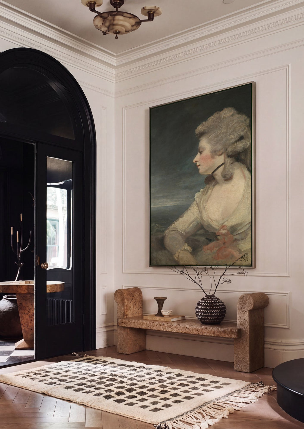 Quadro Decorativo Retrato Feminino - Sir Joshua Reynolds em ambiente decorado