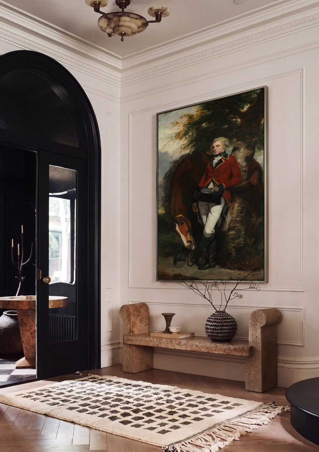 Quadro Decorativo Retrato Equestre - Sir Joshua Reynolds em ambiente decorado