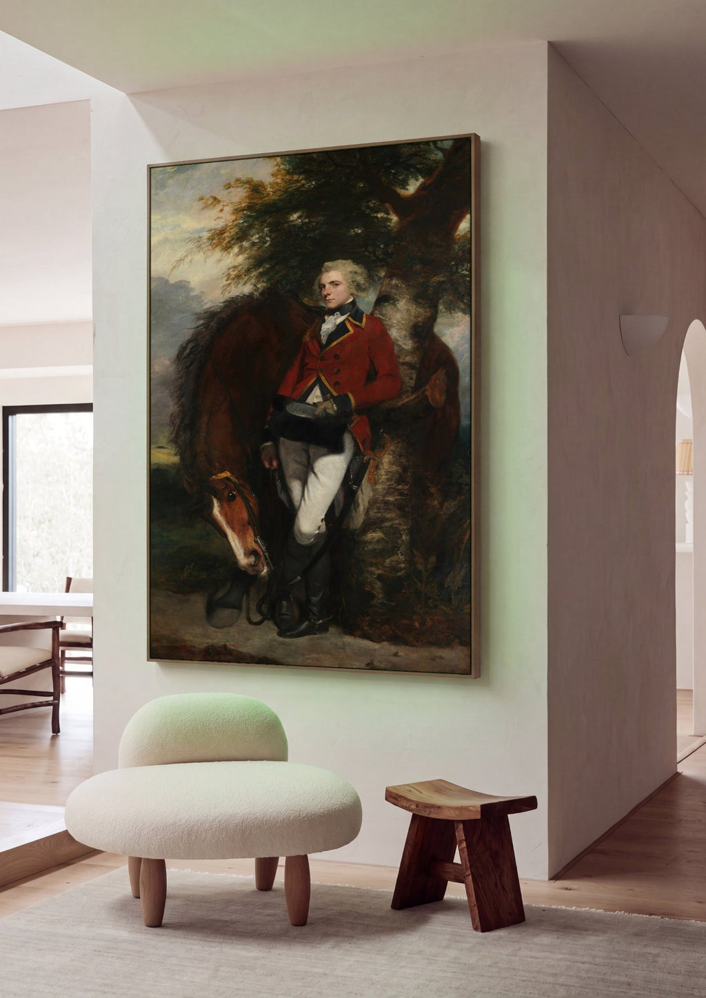 Quadro Decorativo Retrato Equestre - Sir Joshua Reynolds em ambiente decorado