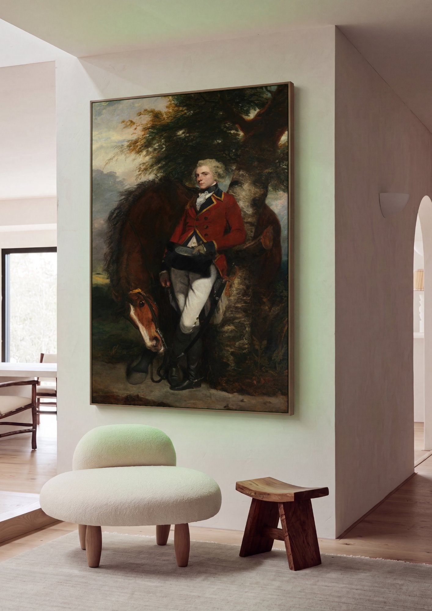 Quadro Decorativo Retrato Equestre - Sir Joshua Reynolds em ambiente decorado