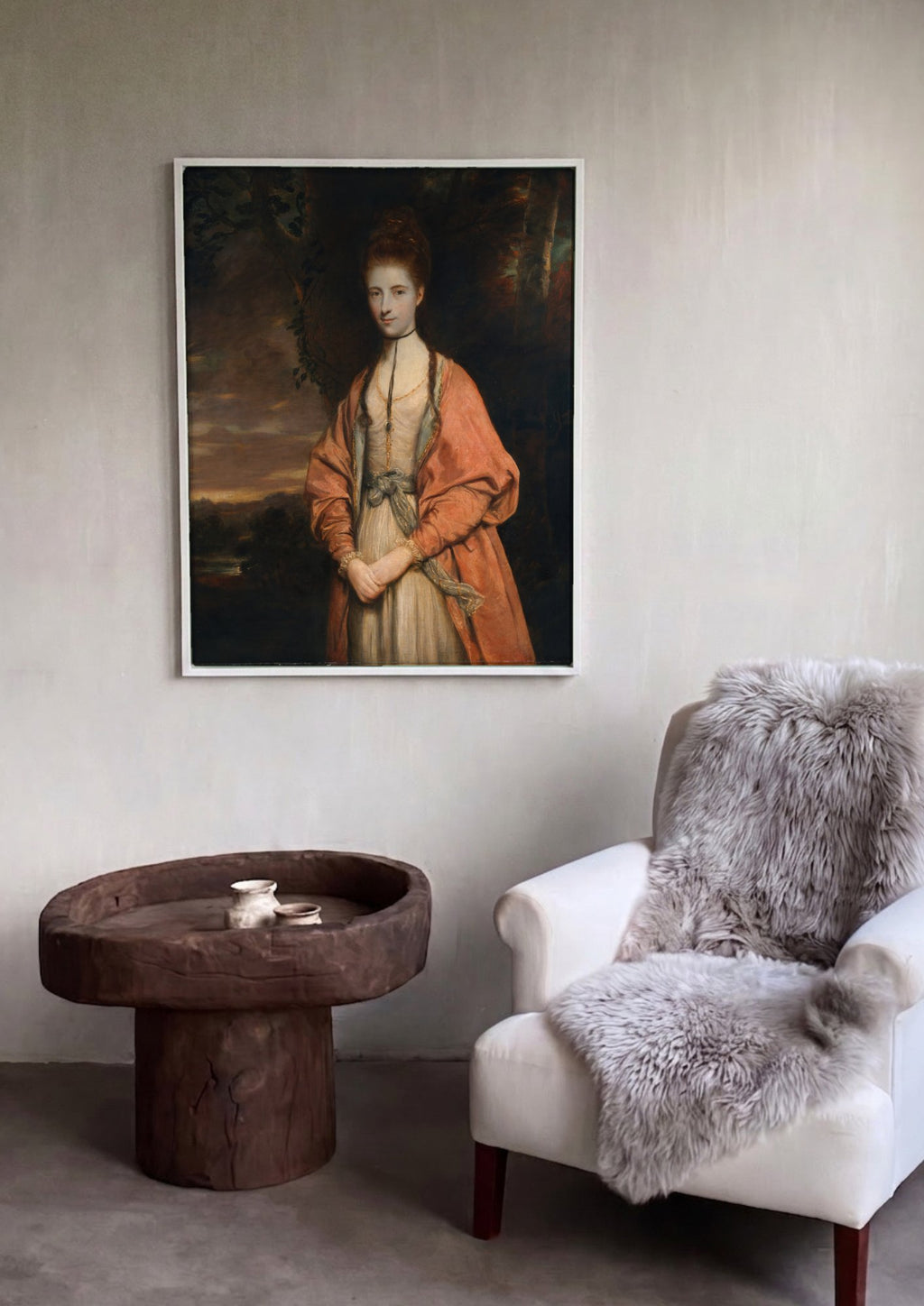 Quadro Decorativo Retrato Feminino - Sir Joshua Reynolds em ambiente decorado