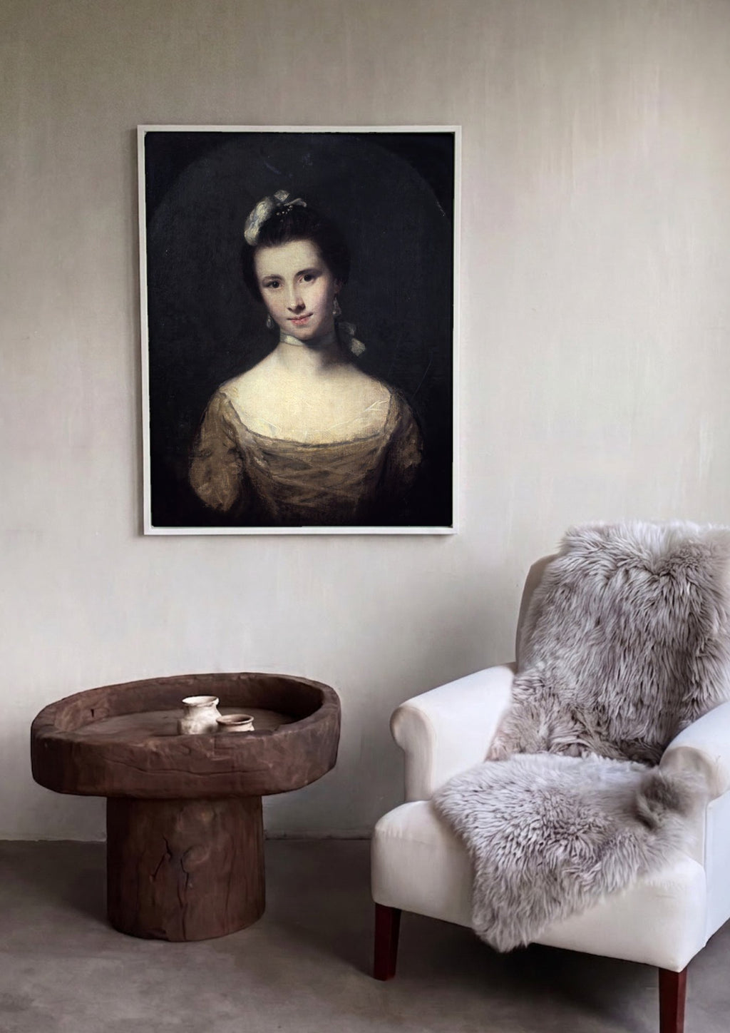 Quadro Decorativo Retrato Feminino - Sir Joshua Reynolds em ambiente decorado