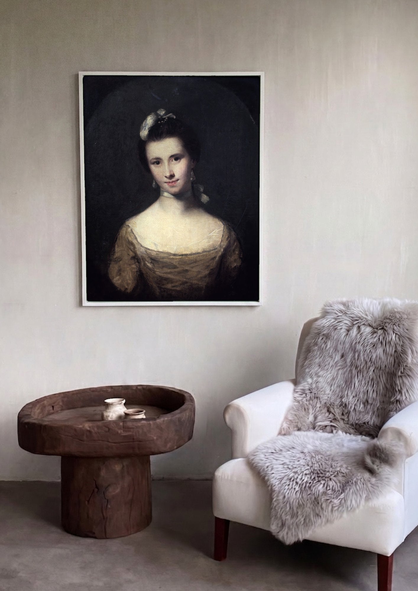 Quadro Decorativo Retrato Feminino - Sir Joshua Reynolds em ambiente decorado