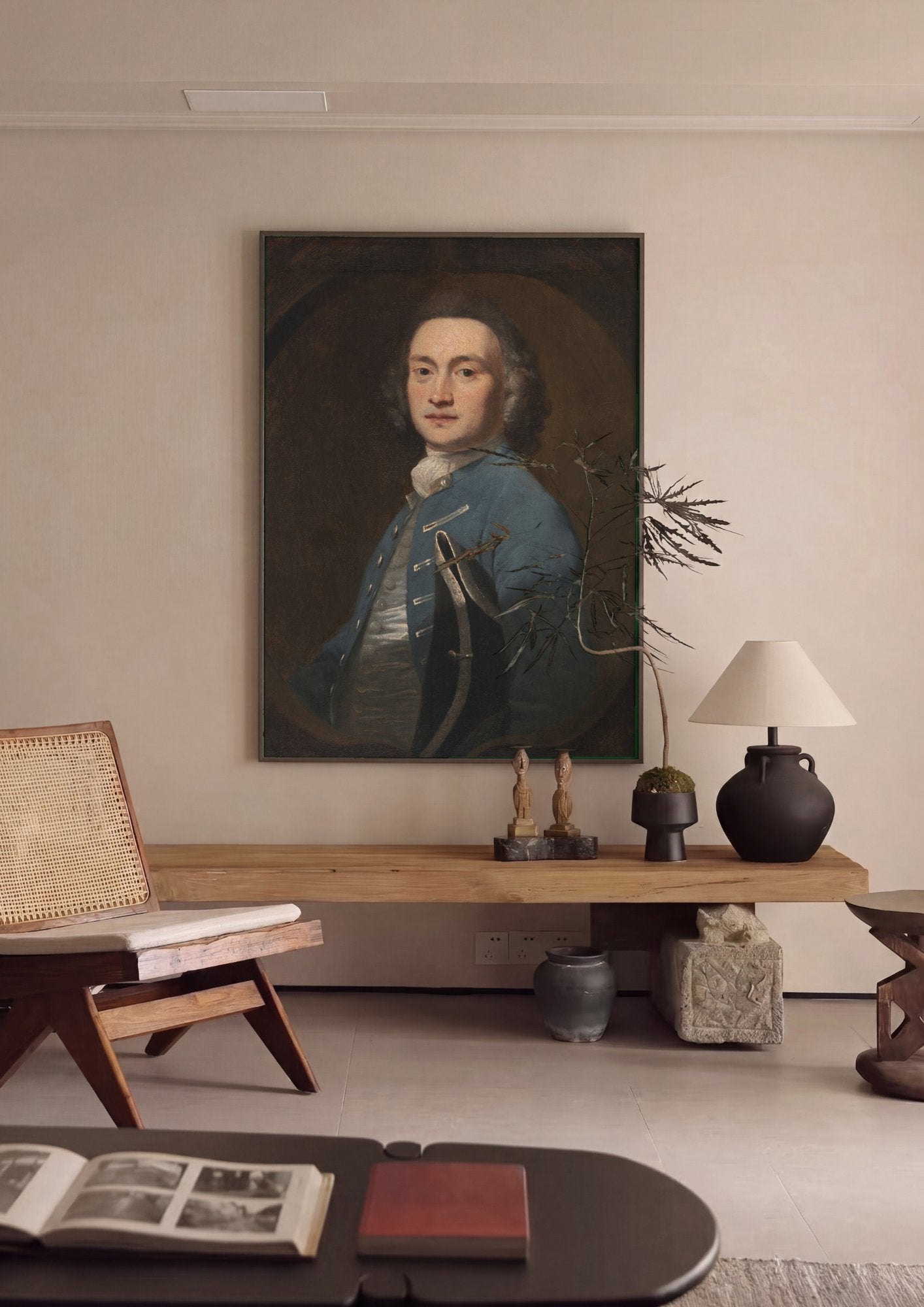 Quadro Decorativo Retrato de Homem - Sir Joshua Reynolds em ambiente decorado