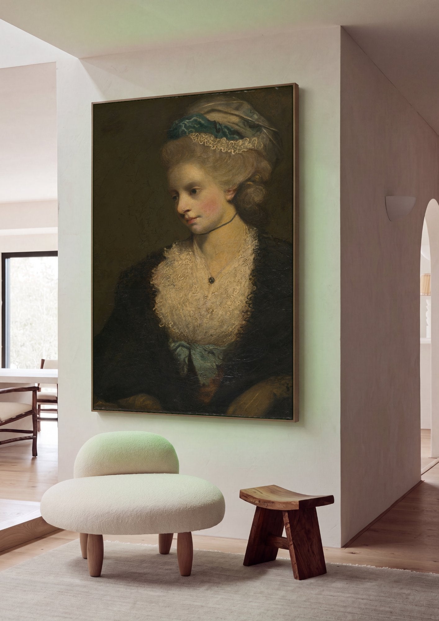 Quadro Decorativo Retrato Feminino - Sir Joshua Reynolds em ambiente decorado