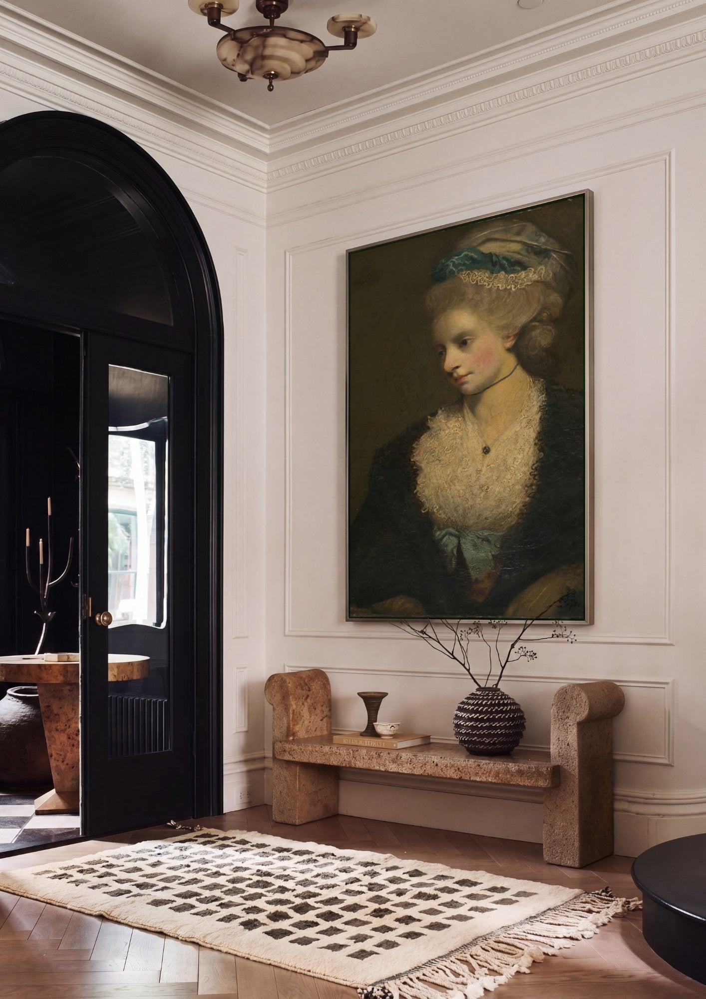 Quadro Decorativo Retrato Feminino - Sir Joshua Reynolds em ambiente decorado