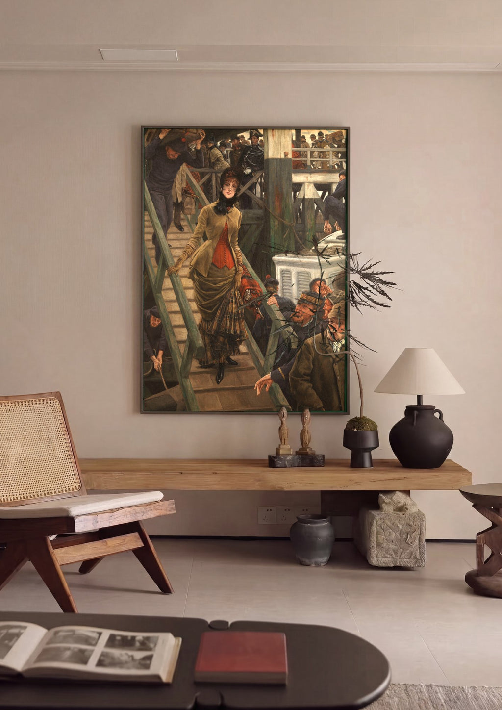 Quadro Decorativo A Partida do Clipper - James Tissot em ambiente decorado